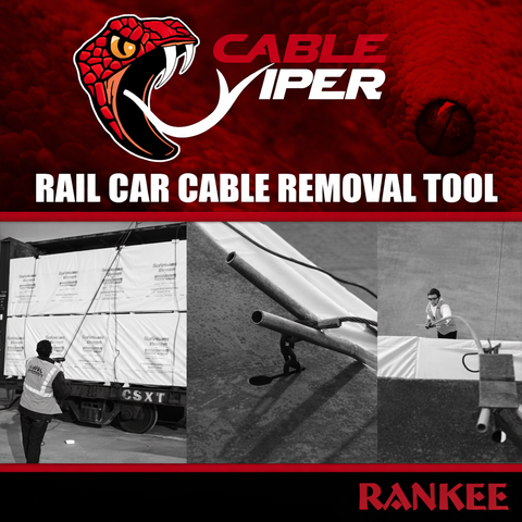 Rankee CABLE VIPER Centerbeam Railcar Cable Release Tool for Safe Ground‑Level Unloading of Drywall Loaded Railcars