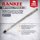 Rankee Drywall Corner Roller & Extendable Sanding Handle – Telescopic Pole for Taping, Finishing, Corners, Ceilings, and Walls
